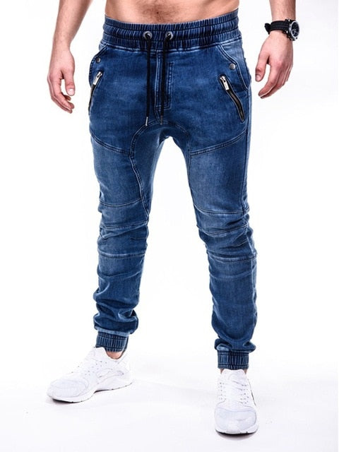 Men's Casual Loose Cotton Jogger Jeans - Temu